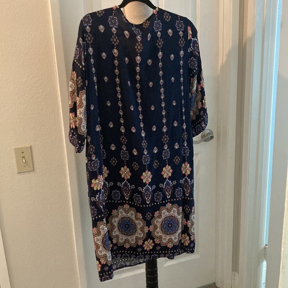 Dress XL NWOT Navy Floral Boho Dress 0021 - Picture 7 of 7